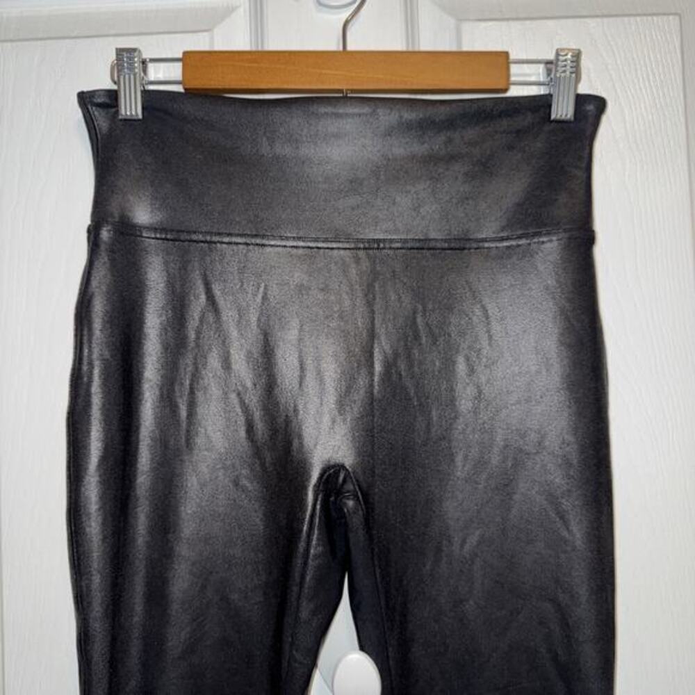SPANX All Over Faux Leather Leggings Black Size XL - Picture 2 of 5